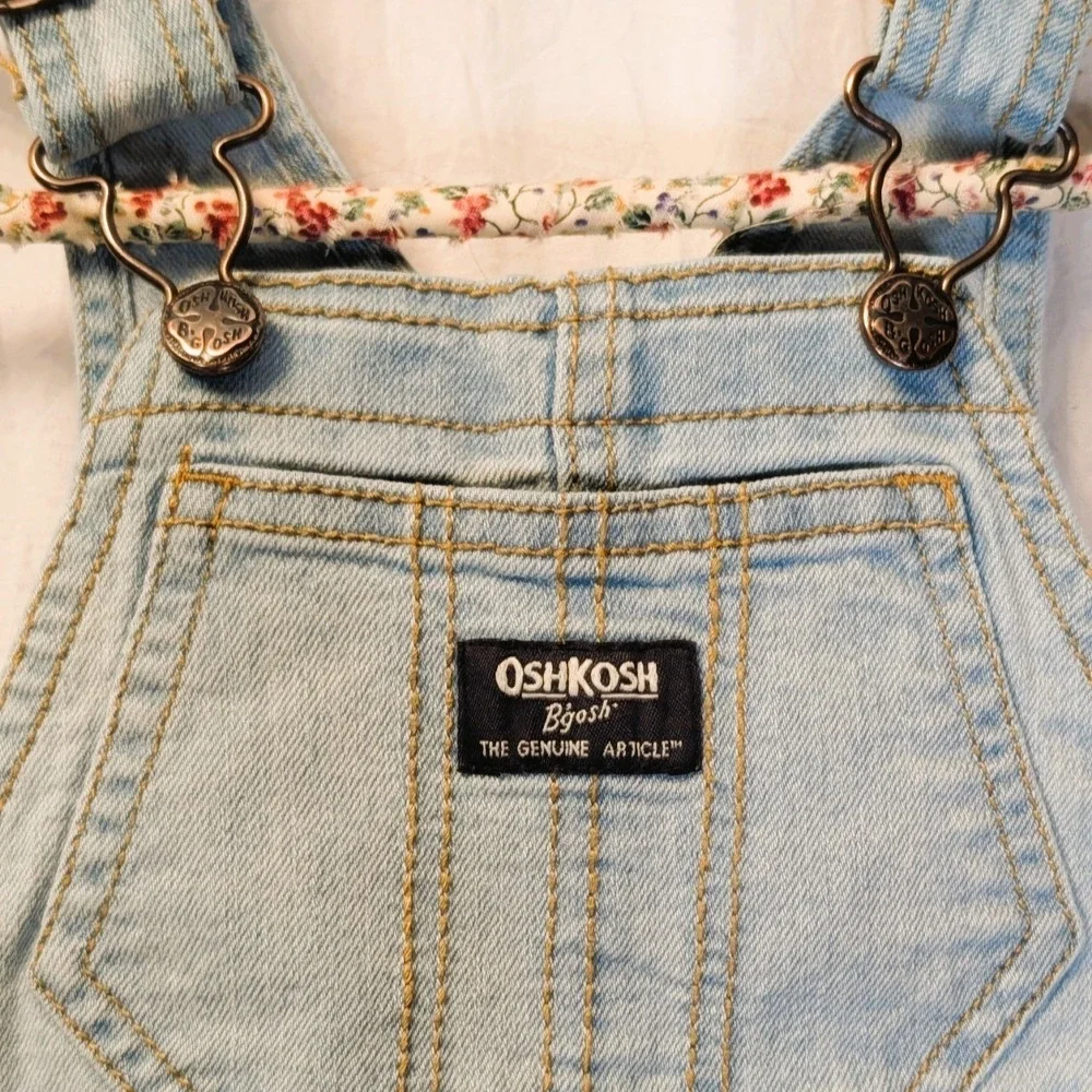OshKosh B'gosh 12 month Overalls Cowgirl Cowboy Western Farmer Light Blue Denim - Picture 5 of 8
